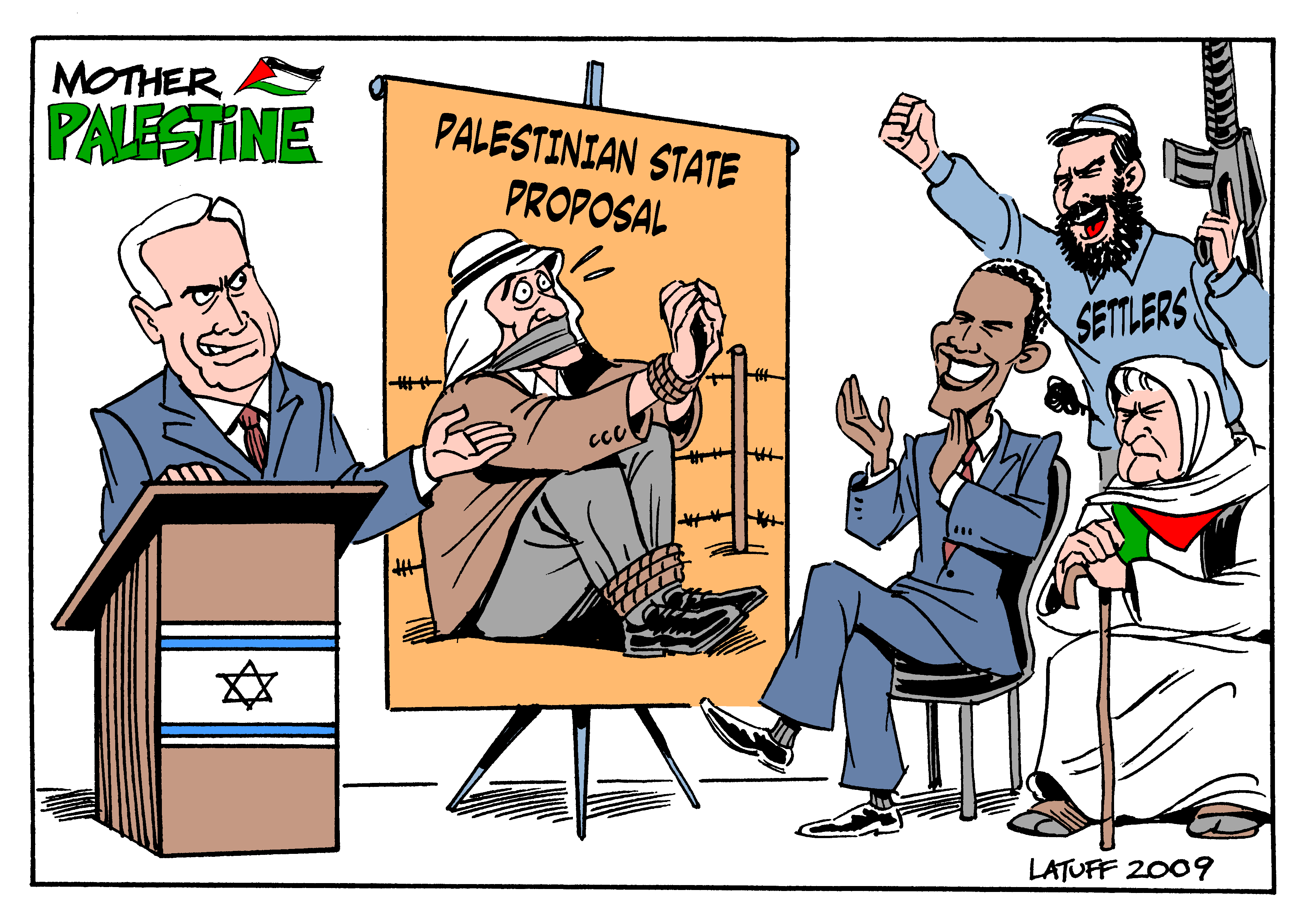 7 cartoons of Mother Palestine (by Latuff) : Indybay