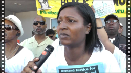 Rally Demanding Justice for Alan Blueford, Murdered by Oakland Police, East Oakland, CA.