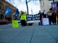 Ground the Drones Demonstration on Pacific Avenue in Santa Cruz