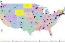 US map of proposed training facilities. 