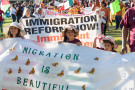 There was a march May Day through downtown Fresno, calling for immigrants' rights. 