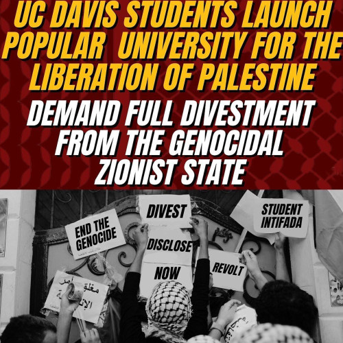 On May 6, students at UC Davis launched an encampment on campus in solidarity with the people of Gaza. Students have issued a set of dema...