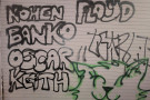The Stud Alley Photos That The Media Left Out, And What It Tells Us. Graffiti art reading "Kohen Floyd Banko Oscar Keith", plus animal face