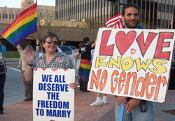 People all over California demonstrate support of same-sex marriage on March 14th