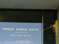 Santa Cruz Wells Fargo Paint Bombed