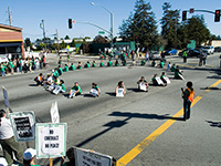 UC Workers and Students Block California Highway 1 in Santa Cruz to Protest Poverty Wages