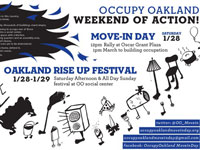 Occupy Oakland Move-In Day and Oakland Rise Up Festival Jan. 28–29