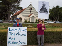 Santa Cruz Rallies in Solidarity with Indigenous Movements to Oppose Sainthood for Serra