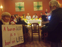 Freedom Sleepers Confront Santa Cruz City Council at el Palomar Restaurant