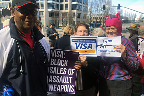 Protests Against Gun Violence at VISA Headquarters in Foster City