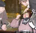 injured drummer-protester