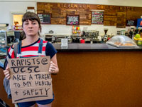 Students Occupy Stevenson Coffee House at Activists IN! Rapists OUT! Rally