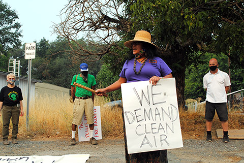 Protest at Wood Pellet Plant near Ukiah