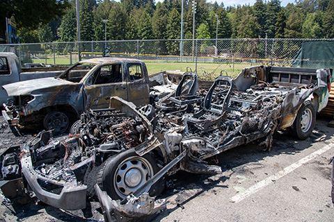 City of Santa Cruz Vehicles Torched