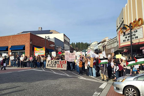 Students Across Nevada County Walkout to Resist Fascism