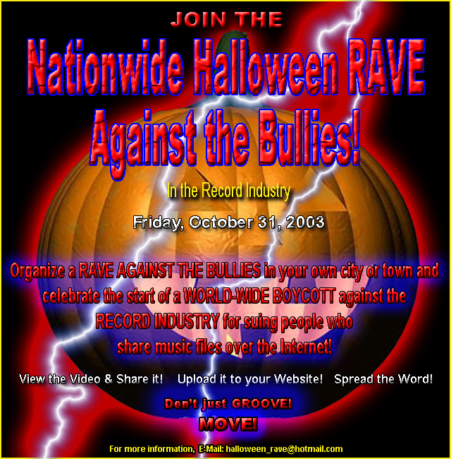 THE HALLOWEEN RAVE AGAINST THE BULLIES In the Record Industry Indybay