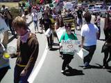 Youth Against War and Racism organized a march through the heart of Petaluma July 15th to protest imperialism in Iraq, Afghainistan and Lebanon. The march took to the streets spontaneously and drew ov