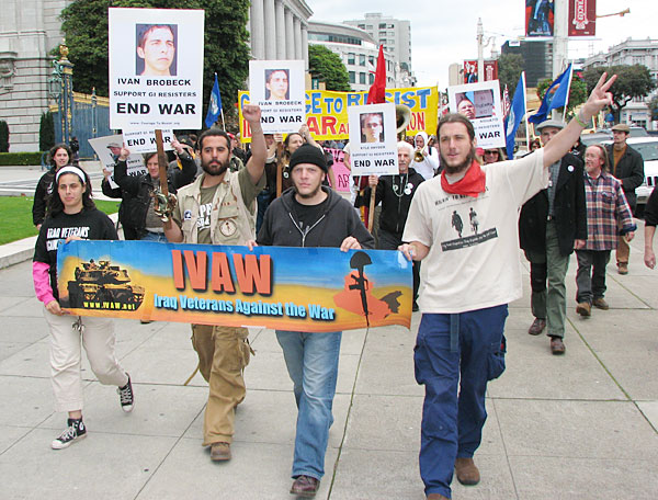 SAN FRANCISCO (Dec 9, 2006) - Over a hundred military veterans, military family members, and supporters join Iraq War-era veterans in San Francisco to support “GI rights and resistance” to an unjust,