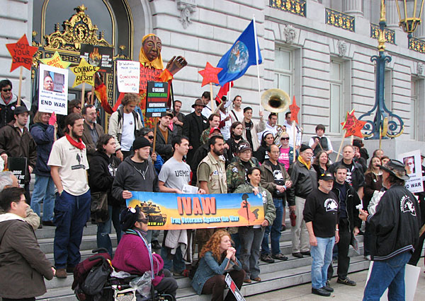SAN FRANCISCO (Dec 9, 2006) - Over a hundred military veterans, military family members, and supporters join Iraq War-era veterans in San Francisco to support “GI rights and resistance” to an unjust,