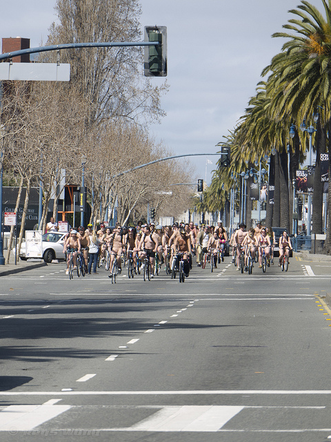 Fifth Annual Earth Day World Naked Bike Ride - San 