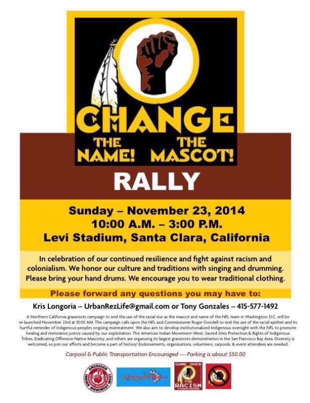 Change the Name! Change the Mascot!  @ Levi Stadium  | Santa Clara | California | United States