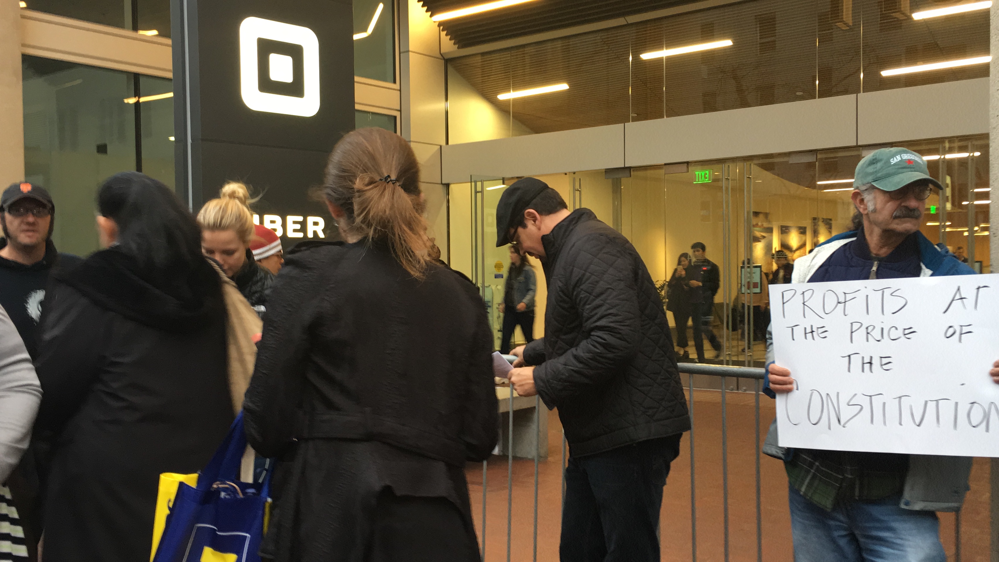 UBER Stop Screwing The Drivers! Protest Trump & UBER CEO At SF UBER ...