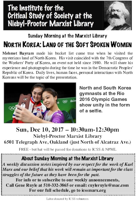 North Korea: Land of the Soft-Spoken Woman @ Niebyl Proctor Library | Oakland | California | United States