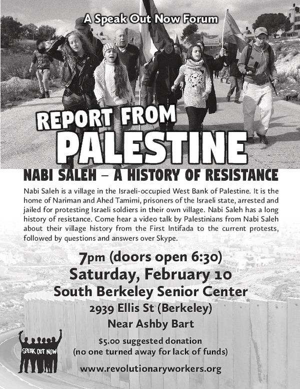 Report from Palestine: Nabi Saleh – A History of Resistance @ South Berkeley Senior Center | Berkeley | California | United States