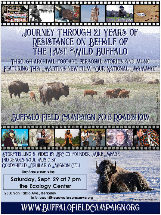 Buffalo Field Campaign Roadshow @ Ecology Center | Berkeley | California | United States