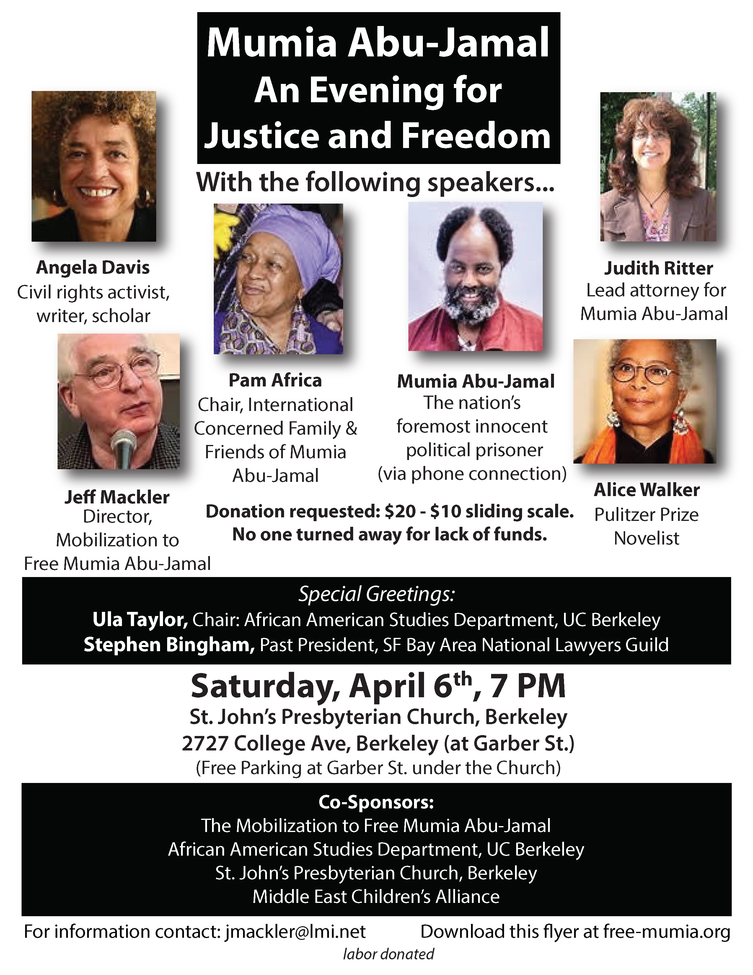 Mumia Abu-Jamal: An Evening for Justice and Freedom @ St. Johns Presbyterian Church 