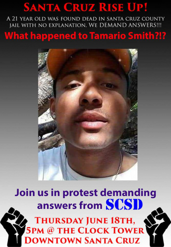 sm_tamario_smith_protest_santa_cruz_town_clock_sheriff_county_jail_death_may_2020.jpg 