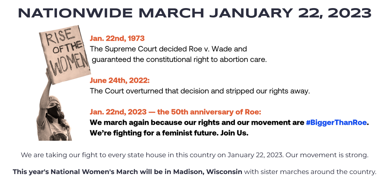 Women's March: Bigger Than Roe - Roe's 50th Anniversary Nationwide ...
