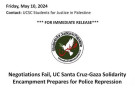 Students for Justice in Palestine (SJP) at UC Santa Cruz and UCSC Divest have issued a joint press release announcing that negotiations w...