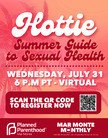 Pink palm tree background with text reading: Hottie Summer Guide to Sexual Health