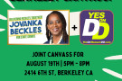 Jovanka Beckles For CA State Senate & Yes On Measure DD Joint Canvass in Berkeley!