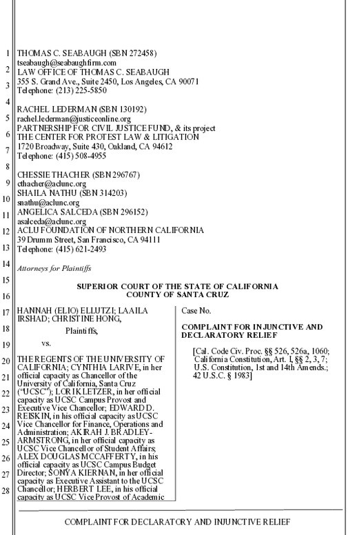 September 9, 2024 - Today, the ACLU Foundation of Northern California, the Center for Protest Law &amp; Litigation, and civil rights atto...