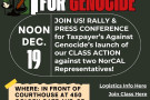No Tax for Genocide: Press Conference and Rally!