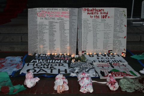 The names of martyred health care workers were read for 14 minutes. Photo by Dan Bacher.