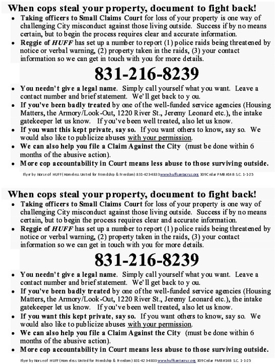 Documentation is the key to ultimate restitution and redress.