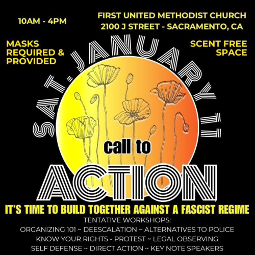 Flyer for NorCal Resist: Call to Action Skillshare in Sacramento