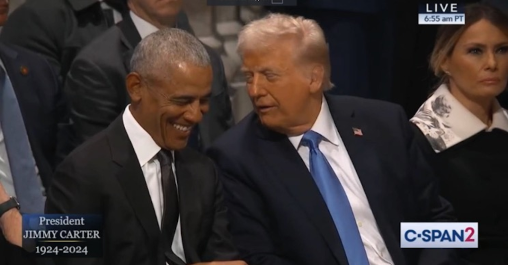 𝙏𝙧𝙪𝙢𝙥 𝙖𝙣𝙙 𝙊𝙗𝙖𝙢𝙖 𝙖𝙩 𝙋𝙧𝙚𝙨𝙞𝙙𝙚𝙣𝙩 𝘾𝙖𝙧𝙩𝙚𝙧'𝙨 𝙁𝙪𝙣𝙚𝙧𝙖𝙡