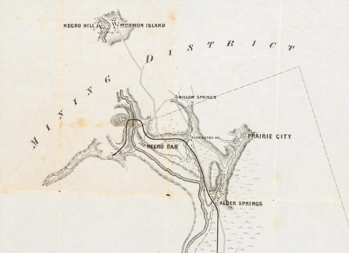September 1854 Survey Map California Gold Mining District 