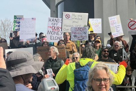 Some of the participants at Tesla Dealership