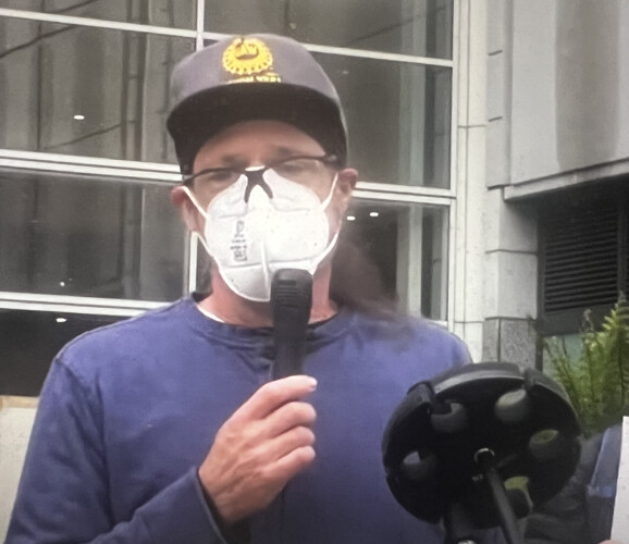 Branton Philipps Speaking At A Rally For OSHA & Health & Safety Protection