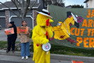 Protestors say Jason Arnold, Director of Operations for Perdue’s Petaluma Poultry slaughterhouse, refuses to address documented criminal ...
