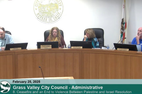 The City of Grass Valley after 16 months of community support has passed a resolution condemning the genocide in Gaza, calling for an end...