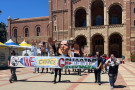 A march was held during the UC People's Tribunal On Palestine At UCLA