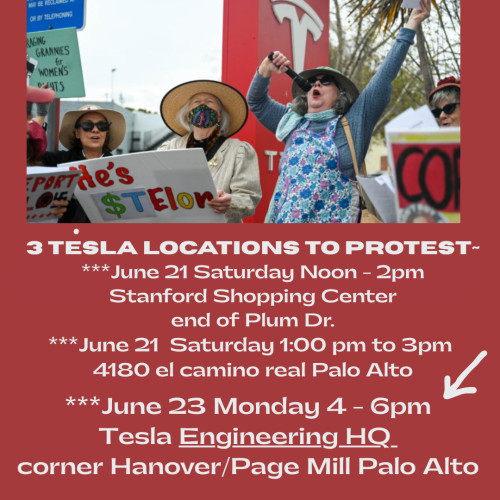 Stanford shopping center. We start our protest at showroom's entrance that is at the end of Plum Dr. in Palo Alto at noon. At 1pm our mar...