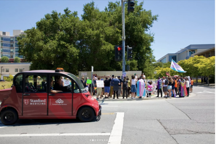 On July 14th facing Stanford Medical Center, protesters demanded that Stanford publicly disclose factors that led to the suspension of ge...