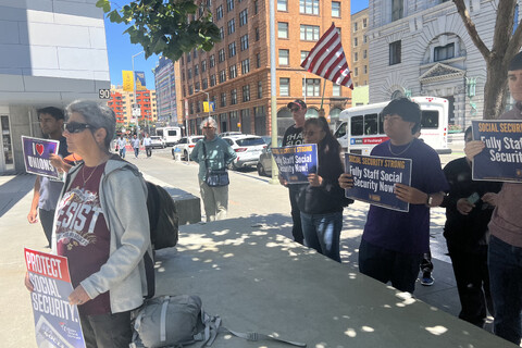 Retirees and supporters of social security rallied